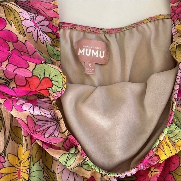 Show Me Your MuMu Carnaby Floral Briar Pink Mini Dress Women’s Size Small - Picture 5 of 8